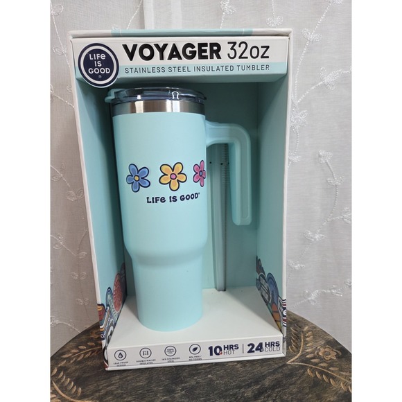 Life Is Good Other - Life Is Good Voyager Tumbler 32oz Flowers New in Box